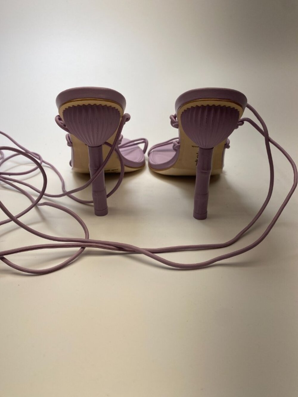 Cult Gaia Womens Strappy Leather Lavender Lace Up Heel Sandal Sz 7 - Picture 6 of 9